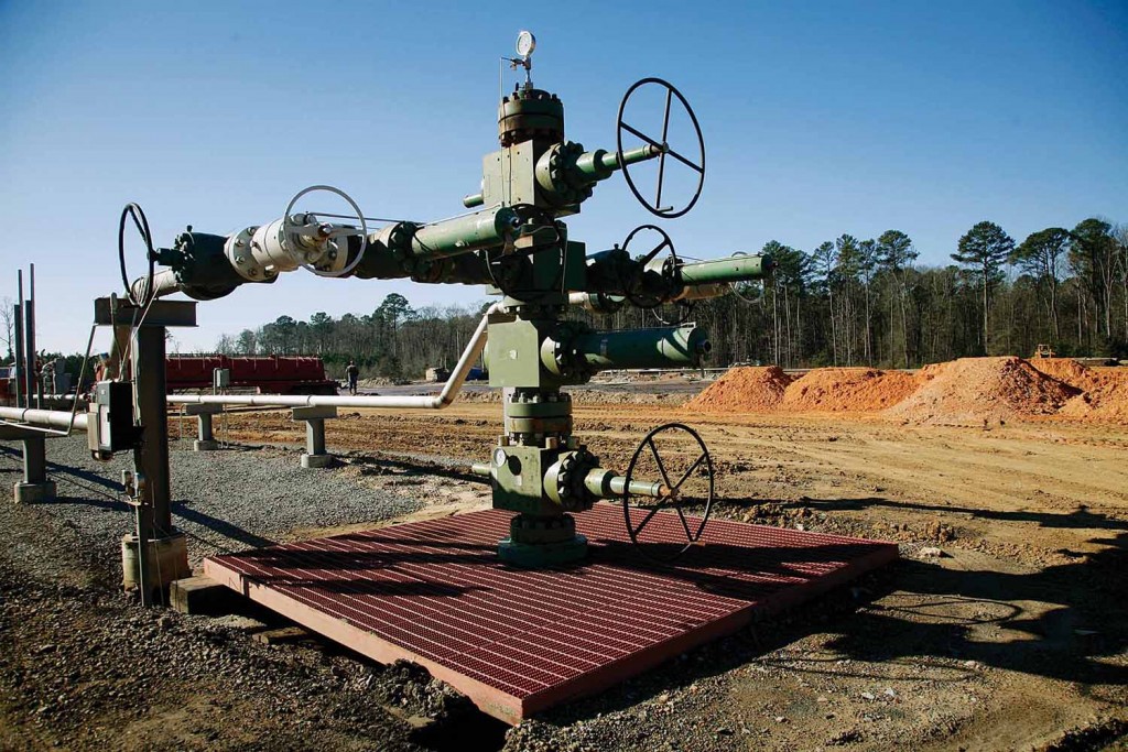 A carbon dioxide injection site used for CO2 flooding of an oil reservoir.