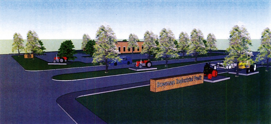 COULD THIS BE IN BOWMAN�S FUTURE? Initial renderings depict what the future Bowman Gateway Industrial Park could look like. (Courtesy Gilmore Planning)