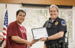 Police honor passerby after he assists with handling suspect