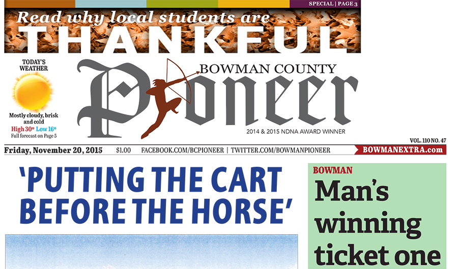 The Pioneer E Edition for 11-20-15