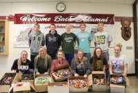 Bowman County Honor Society collects over 200 pounds of candy for troops