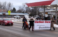 People march on Bowman for climate change
