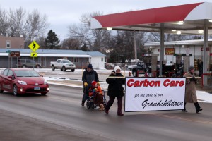 People march on Bowman for climate change