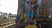 Mock scenario spotlights train accidents