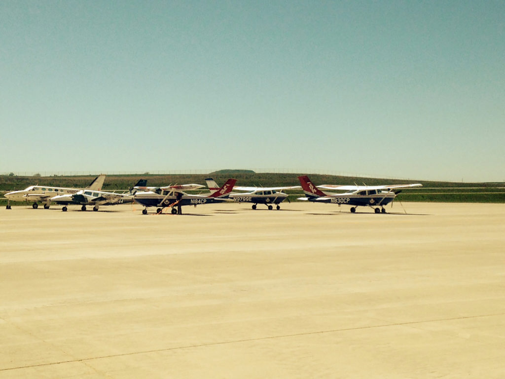 Civil Air Patrol aircraft on the ramp at Bowman Regional Airport.