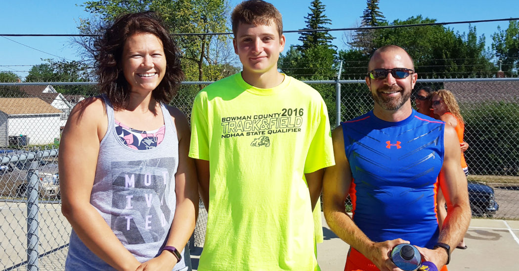 The team that won the team category: Bowman residents Jennifer Jahner, Alex Bartholomay and Duane Bowman.