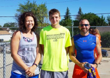 Swimming, biking, running at Bowman triathlon