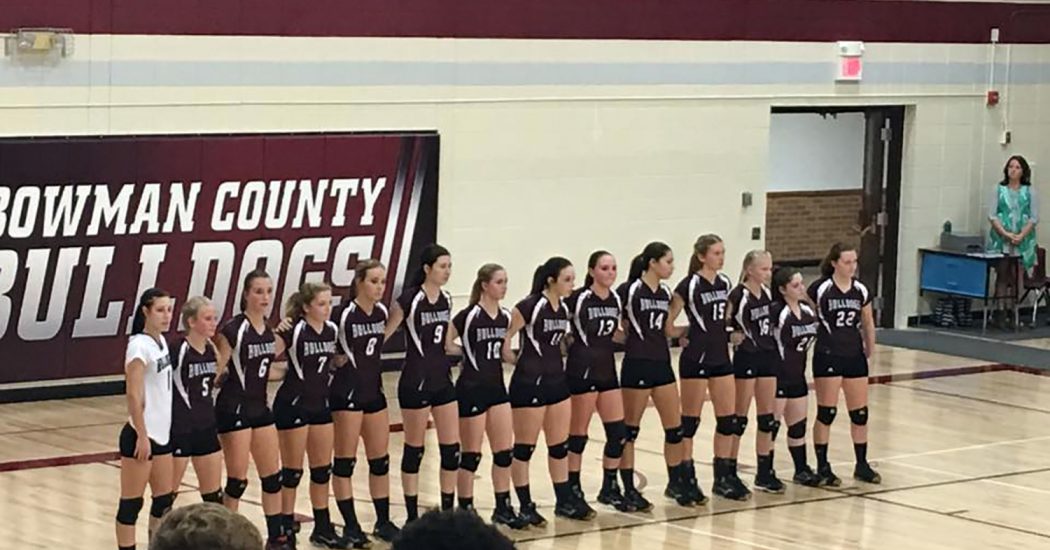 The Bowman County High School Volleyball team.
