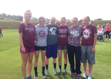 Belle Fourche meet champions, Lacey Feist, Natalie Kempenich, Alexius Miller, Brooke Peterson, Mikayla Bartholomay, Abigail Bartholomay.
